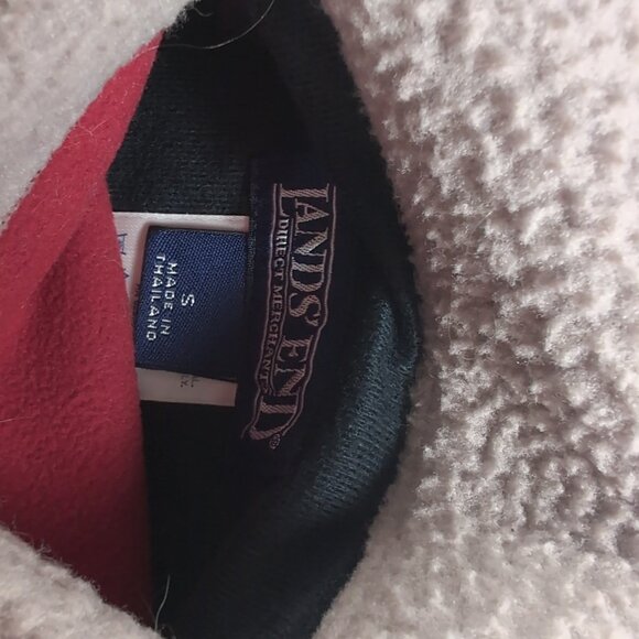Lands' End Reversible Jacket Sweater Women S Small Long Sleeve Zip Sherpa Red - Picture 4 of 10